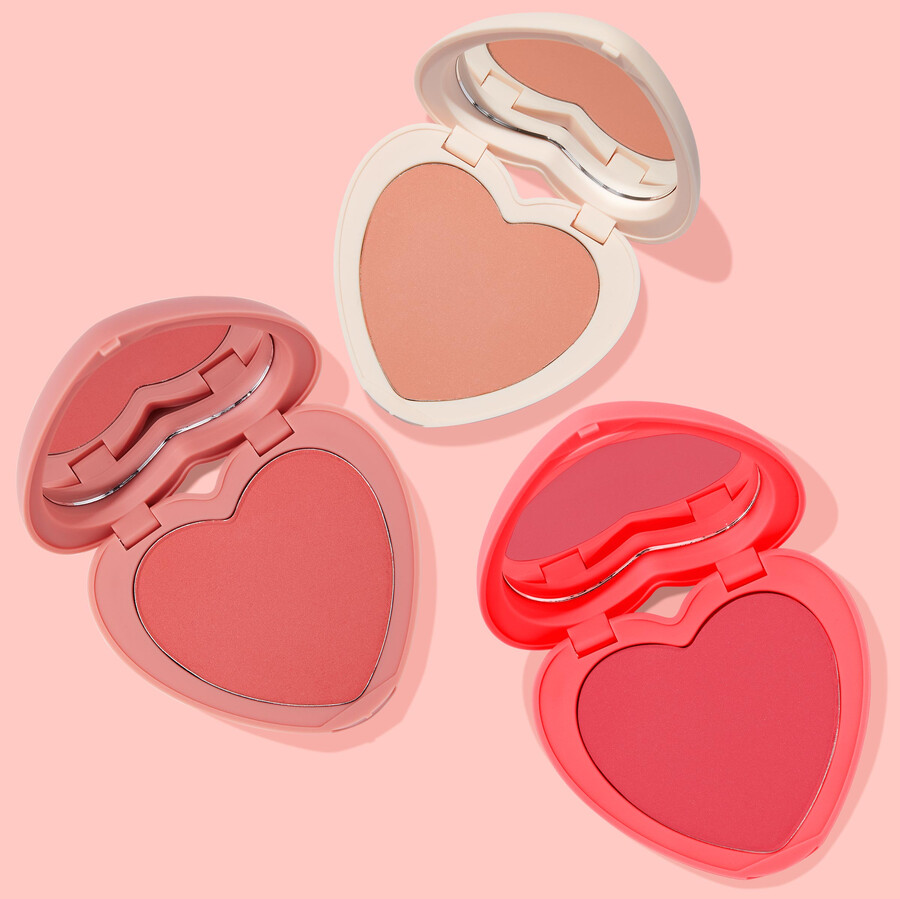 heart blush powder set